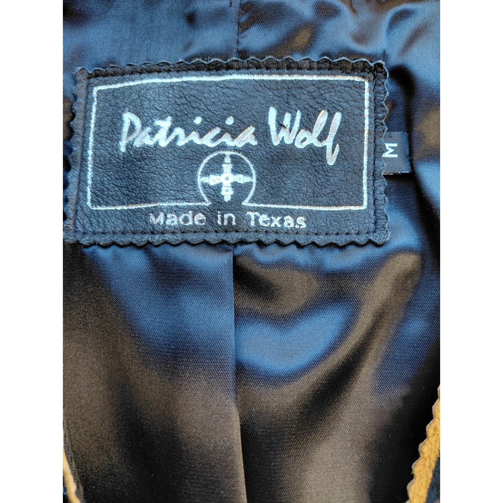 Patricia Wolf Black Suede Hand Painted Horse Fringe Western Jacket Womens Medium - Picture 13 of 15